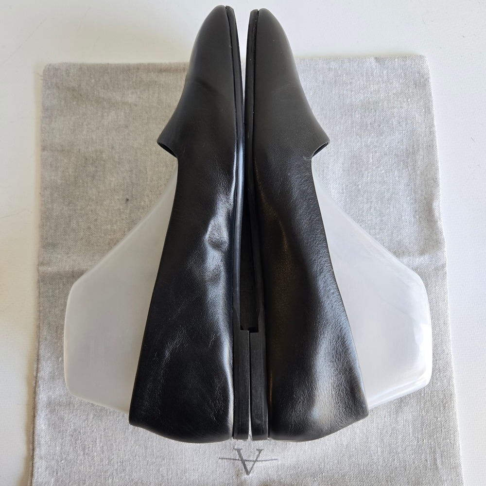 Aquatalia Womens Black Leather Square Toe Flat Shoes Made in Italy Size 9M - Picture 6 of 11